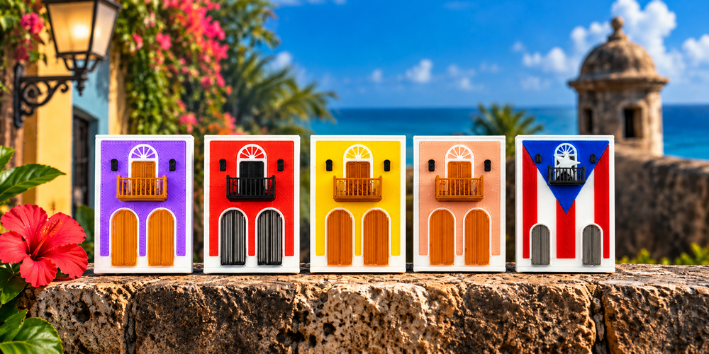 Puerto Rico House Magnet Set — 5 Pieces