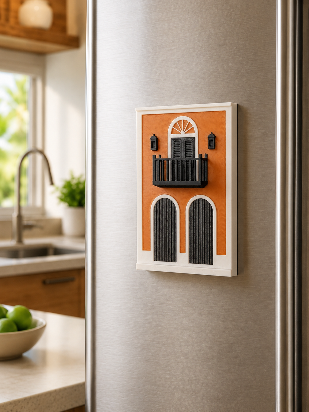 6" Old San Juan Colorful House Magnet – 3D Printed Puerto Rico Souvenir