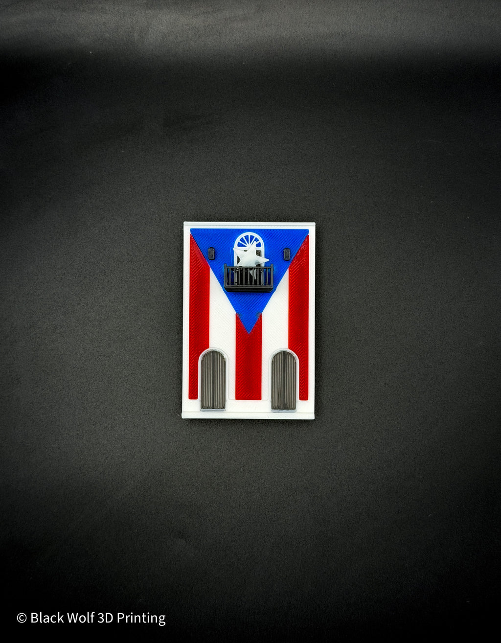 3" Puerto Rican Flag House Magnet - 3D Printed Puerto Rico Souvenir