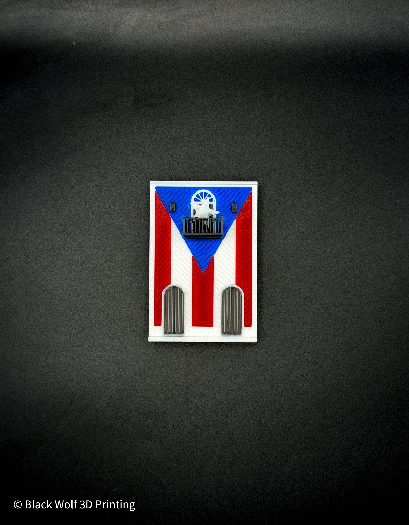 3" Puerto Rican Flag House Magnet - 3D Printed Puerto Rico Souvenir
