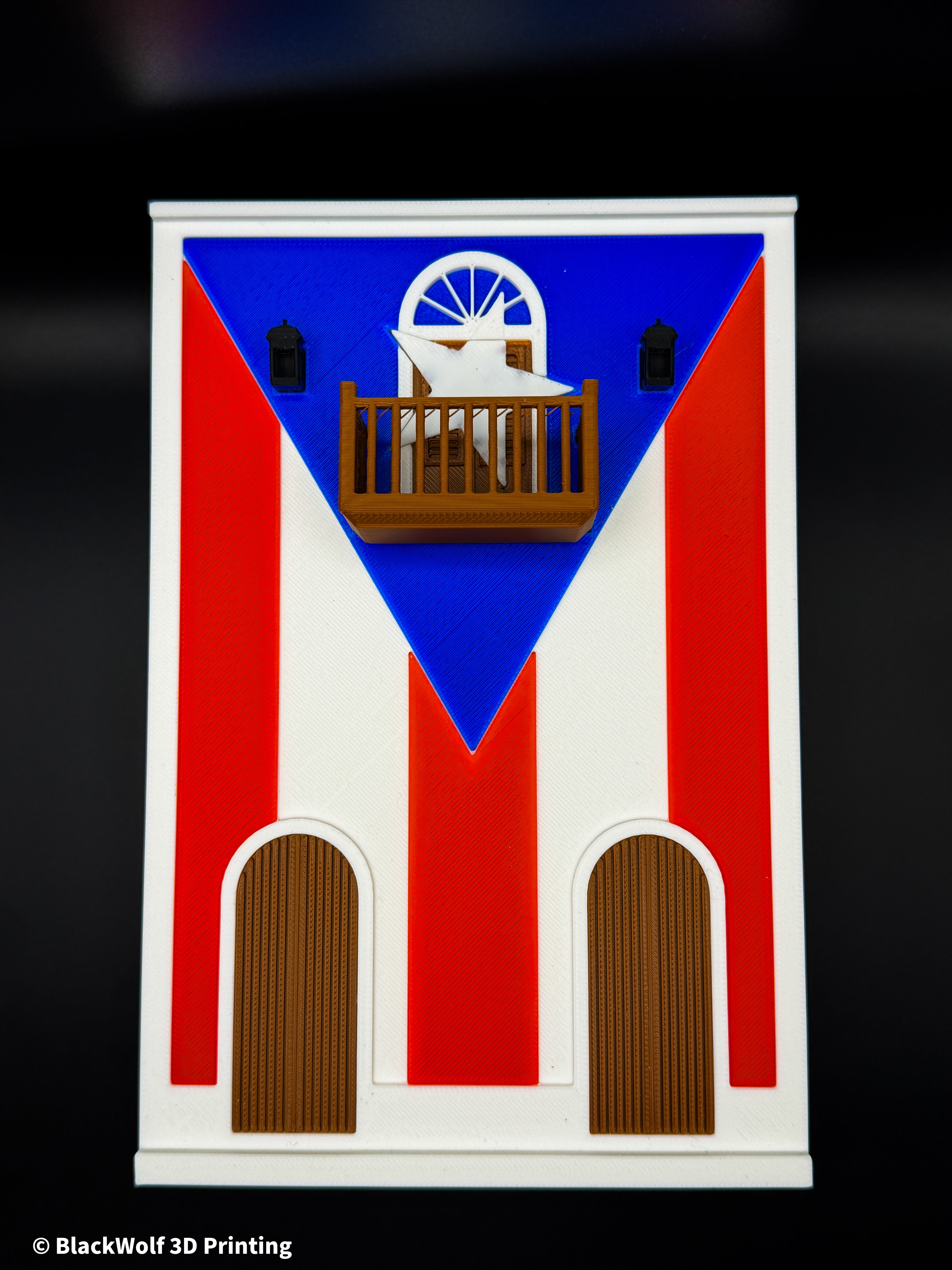8" Puerto Rican Flag House Magnet - 3D Printed Puerto Rico Souvenir
