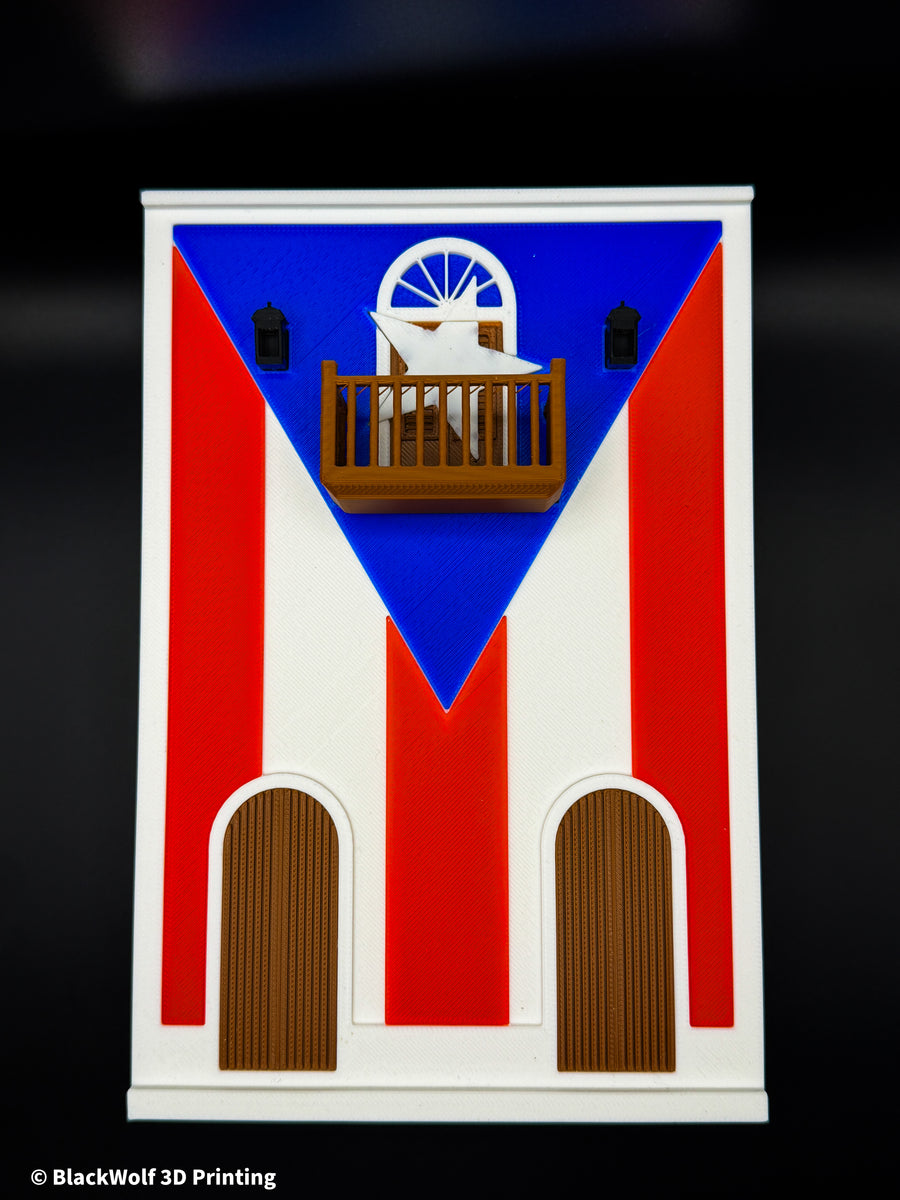 8" Puerto Rican Flag House Magnet - 3D Printed Puerto Rico Souvenir