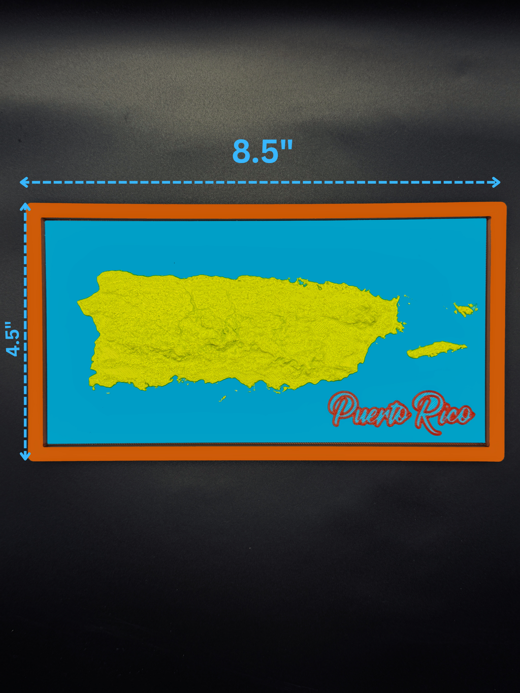 Puerto Rico 3D Topography Map - Wall Art