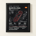 Barcelona 8 × 10 inch circuit art with Black frame, digital product representation