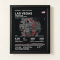 Las Vegas 8 × 10 inch circuit art with Black frame, digital product representation