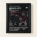 Mexico City 8 × 10 inch circuit art with Black frame, digital product representation