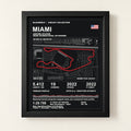 Miami 8 × 10 inch circuit art with Black frame, digital product representation