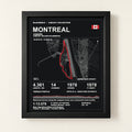 Montreal 8 × 10 inch circuit art with Black frame, digital product representation