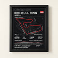Red Bull Ring 8 × 10 inch circuit art with Black frame, digital product representation